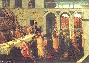 JACOPO del SELLAIO The Banquet of Ahasuerus wg oil painting